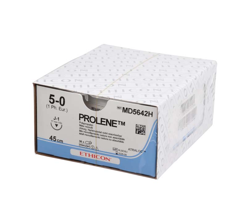 PROLENE - Packung 36 Stück blau, 45 cm, J1, USP 5-0, Stärke 1