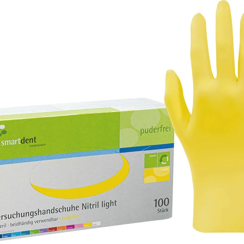 smart Nitrilhandschuhe light - Packung 100 Stück puderfrei, lemon, S