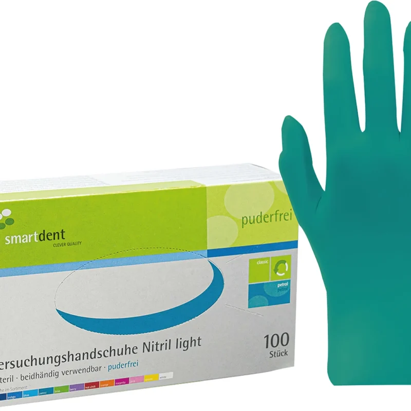 smart Nitrilhandschuhe light - Packung 100 Stück puderfrei, petrol, M