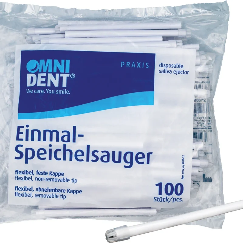 Omni Speichelsauger - Packung 100 Stück lose Kappe weiß