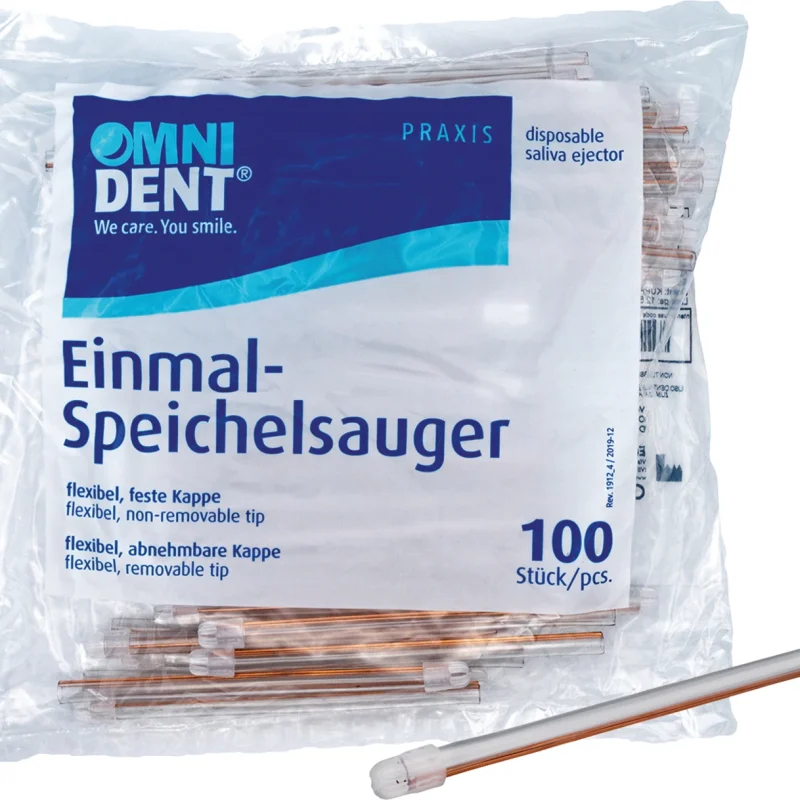 Omni Speichelsauger - Packung 100 Stück lose Kappe transparent